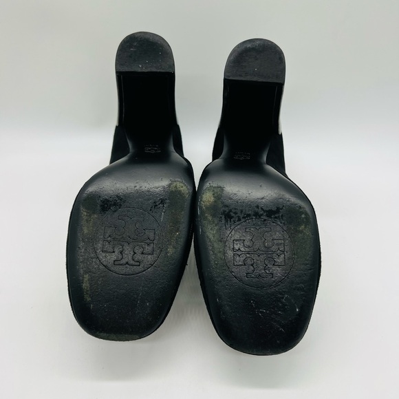 TORY BURCH WOMENS BLACK SUEDE LACE UP HEELS SIZE 9.5M - Picture 6 of 13